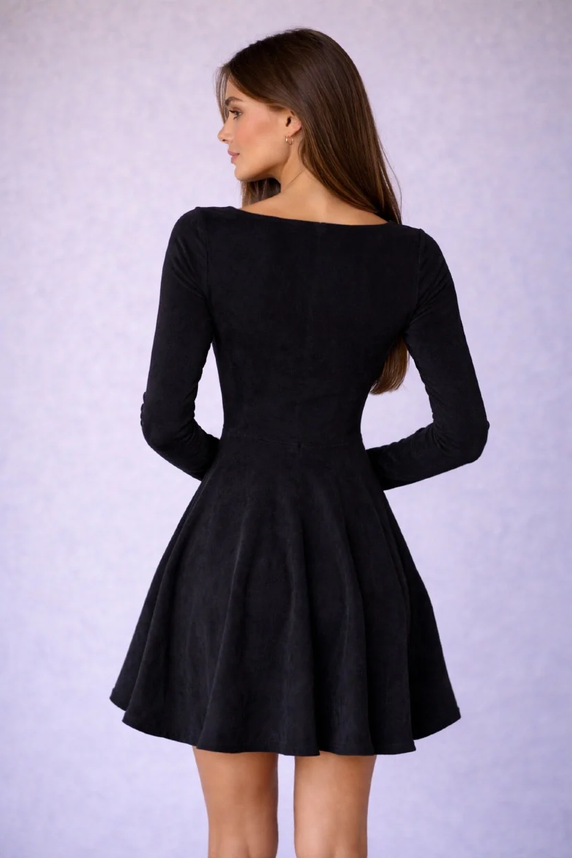 VESTIDO SKATER SUEDE ESCOTE CUADRADO COLOR A ELECCION - Image 2